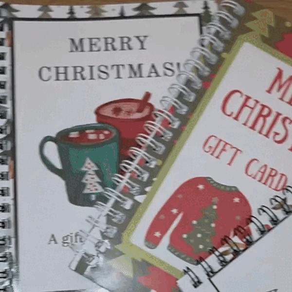 🔥 Last Day 50% OFF 🔥 Christmas Gift Card Book – 12 Gift Card Pages & Personal Message Holder (B)